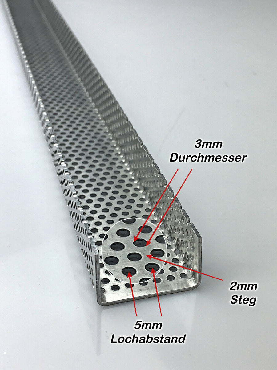 Alu Winkel-Lochblech U-Profil 1,5mm Aluminium Diy Projekt Garten