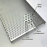 Abdeckungsgitter für Terrarien - Aluminium Lochblech RV5-8