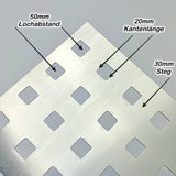Aluminium Lochblech QG20-50 - 2,0mm dick