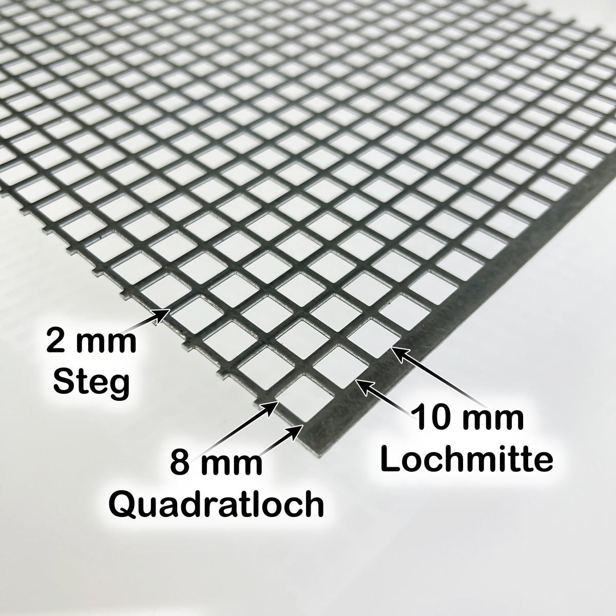 Stahl Verzinkt Lochblech Farbig Schwarz QG5-8 Stahl 1,5mm dick
