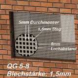 Kellerfenstergitter- Abdeckung aus Aluminium- QG 5-8- Beispiel Text