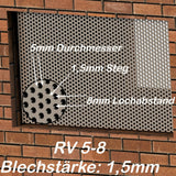 Kellerfenstergitter- Abdeckung aus Aluminium-RV 5-8- Beispiel Text