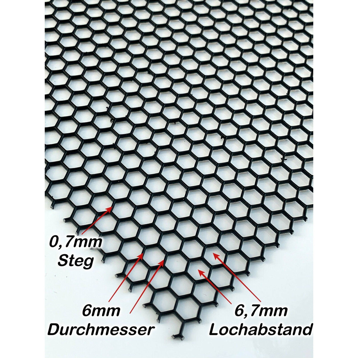 Stahl Lochblech Hexagonal 1,5mm dick schwarz Lochbleche online 