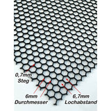 Stahl Lochblech Hexagonal HV6-6,7 - 1,5mm dick - Schwarz