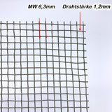 Edelstahl Roh - Drahtgewebe MW 6,3mm x 6,3mm - 1,2mm dick