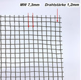 Edelstahl Roh - Drahtgewebe MW 7,3mm x 7,3mm - 1,2mm dick