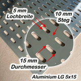 Aluminium Lochblech LG5x15 - 1,5mm dick