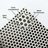 Edelstahl Lochbleche RV8-12 - 1,5mm dick - beids. geschliffen & foliert