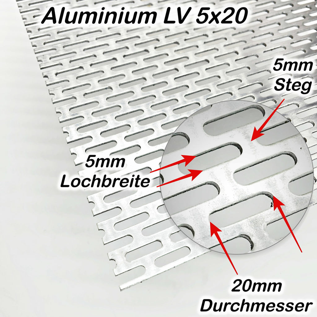 Lochblech Aluminium Langloch LV 3x20 t= 2