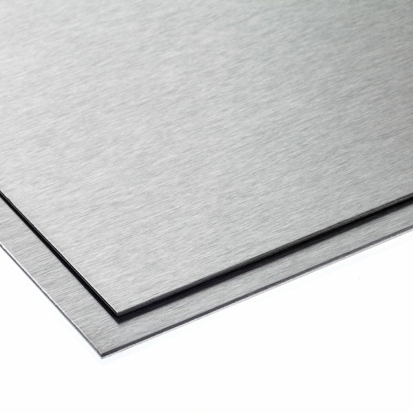 Edelstahlblech V2A 1.4301 – 300x300 Mm, 3 Mm Dick, K240 Geschliffen, Einseitig Foliert – Für Bau, Industrie & DIY