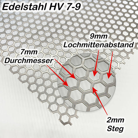Edelstahl Hexagonal HV7-9 t=1,0mm Individuelles Wunschmaß möglich Edelstahl Hexagonal HV7-9 t=1,0mm Individuelles Wunschmaß möglich