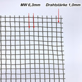 Edelstahl roh, Drahtgewebe MW 6,3 x 6,3mm, 1,0mm