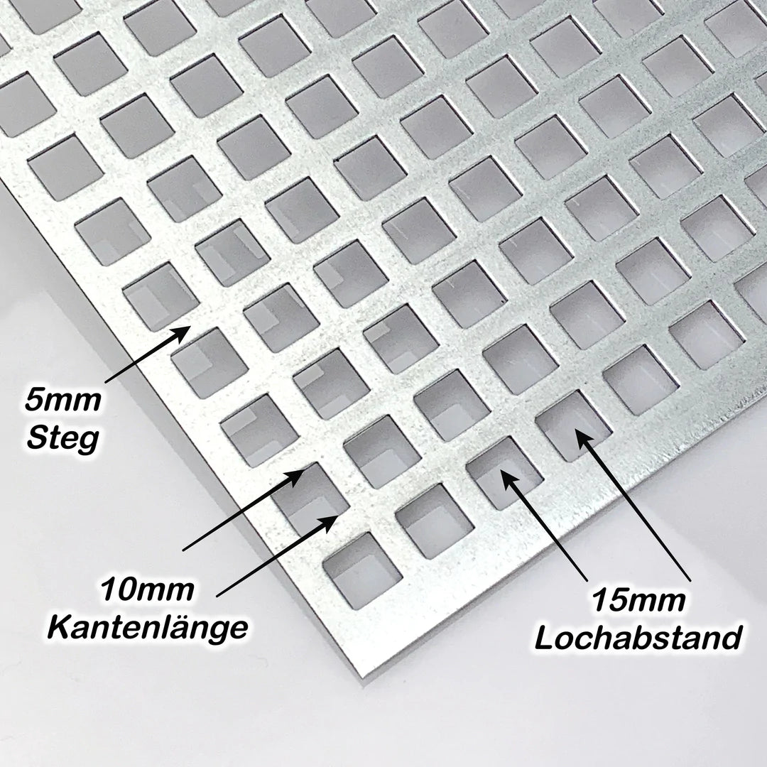 RESTPOSTEN STAHL VERZINKT LOCHBLECH QG10-15 - 2,0MM DICK – Doone GmbH