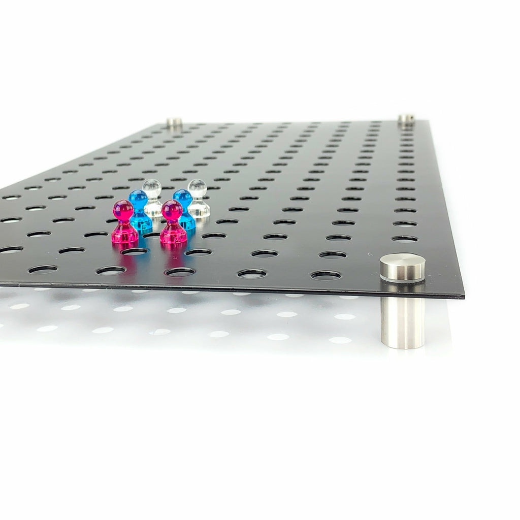 lochblech aufbewahrung Stahl verzinkt magnetisches Memoboard aus Lochblech Mainboard schwarz – Doone GmbH