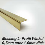 Messing Winkelprofil, L-Profil, 0,7mm, 500mm lang