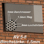 Kellerfenstergitter- Abdeckung aus Aluminium-RV 5-8- Beispiel Text