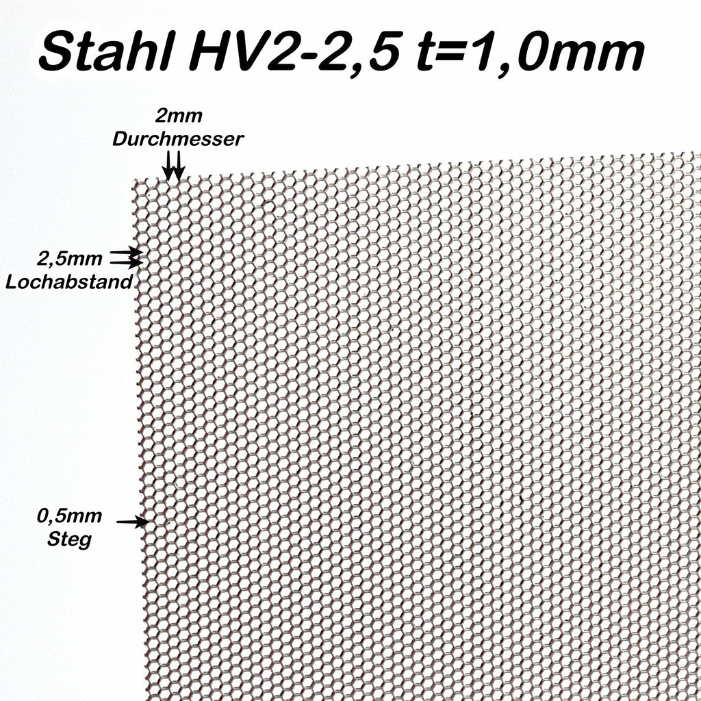Stahl Lochblech Hexagonal 1,0mm dick Lochbleche online bestellen – Doone  GmbH