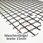 Stahl blank Wellentgitter 15 x 15 mm Maschenweite, 2mm dicke