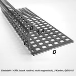 Edelstahl - Kiesfangleiste mit 3 Kanten - QG 10-15 - 1000mm lang