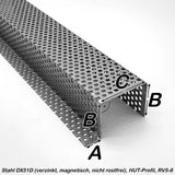 Stahl verzinkt - Lochblech - HUT Profil - 1,5 mm dick - RV5-8 - 1000mm lang