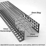 Stahl verzinkt - Lochblech - HUT Profil - 1,5 mm dick - QG10-15 - 1000mm lang