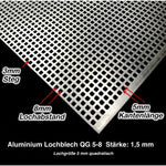 Aluminium Lochblech QG5-8 - 1,5mm dick