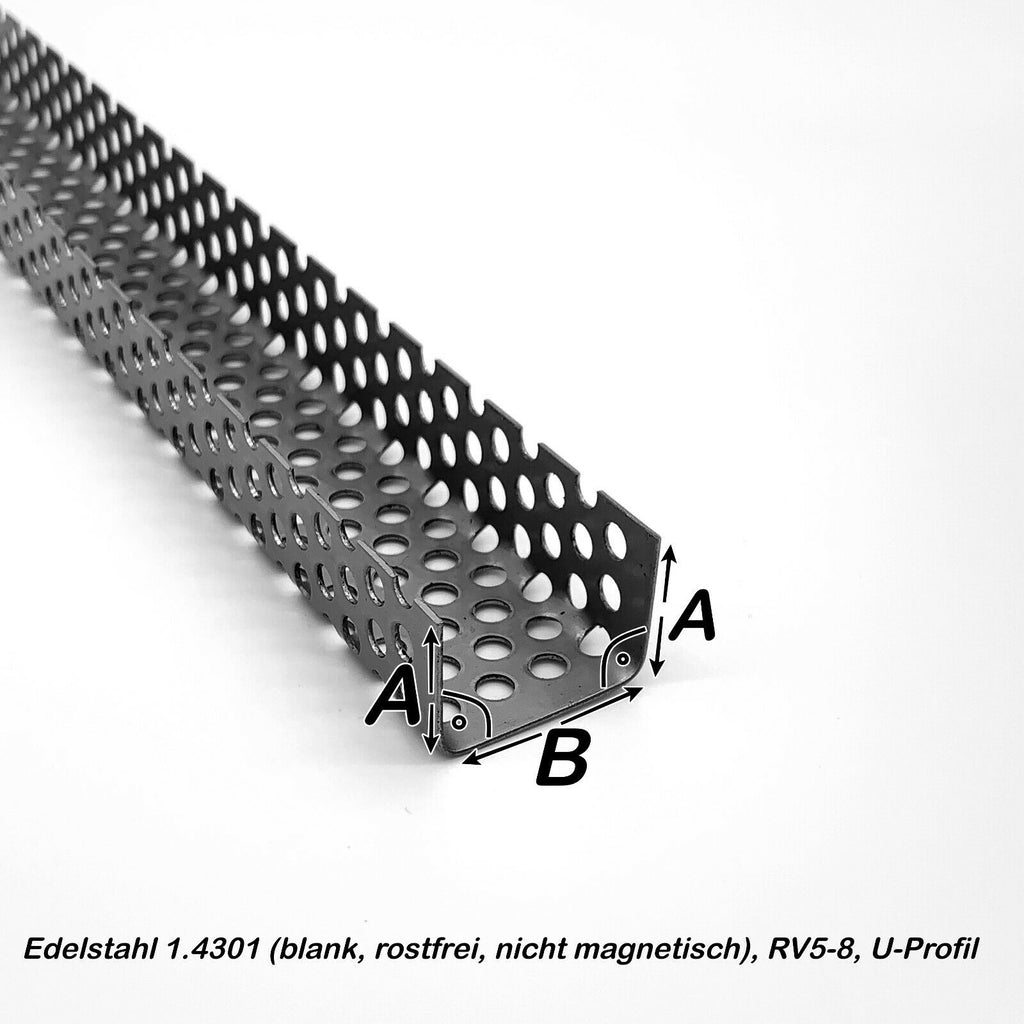Aluminium 1,5mm dick L Profil Winkel Lochblech QG5-8 Kiesfang Rinne Aluminium 1,5mm dick L Profil Winkel Lochblech QG5-8 Kiesfang Rinne
